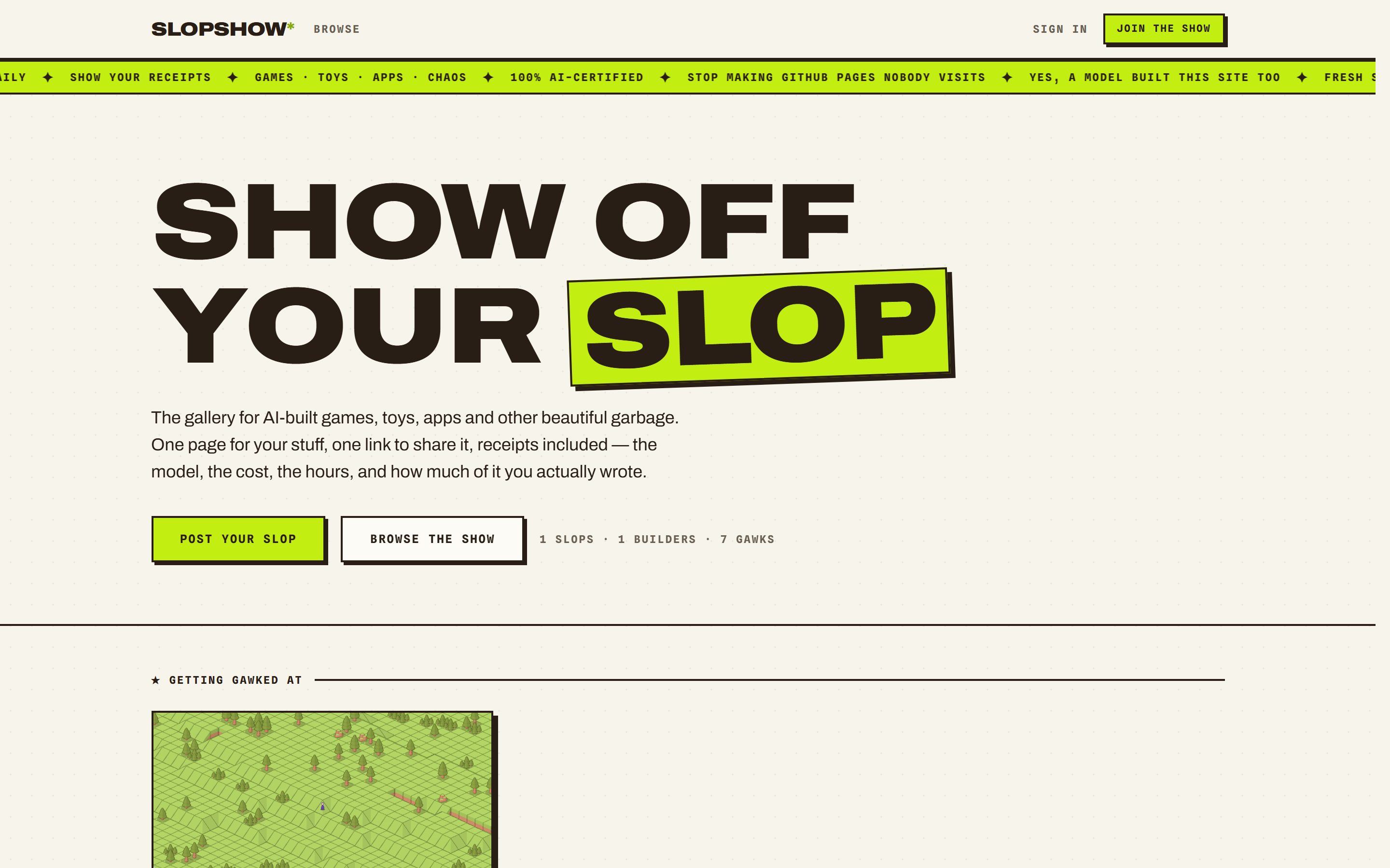Screenshot of Slopshow