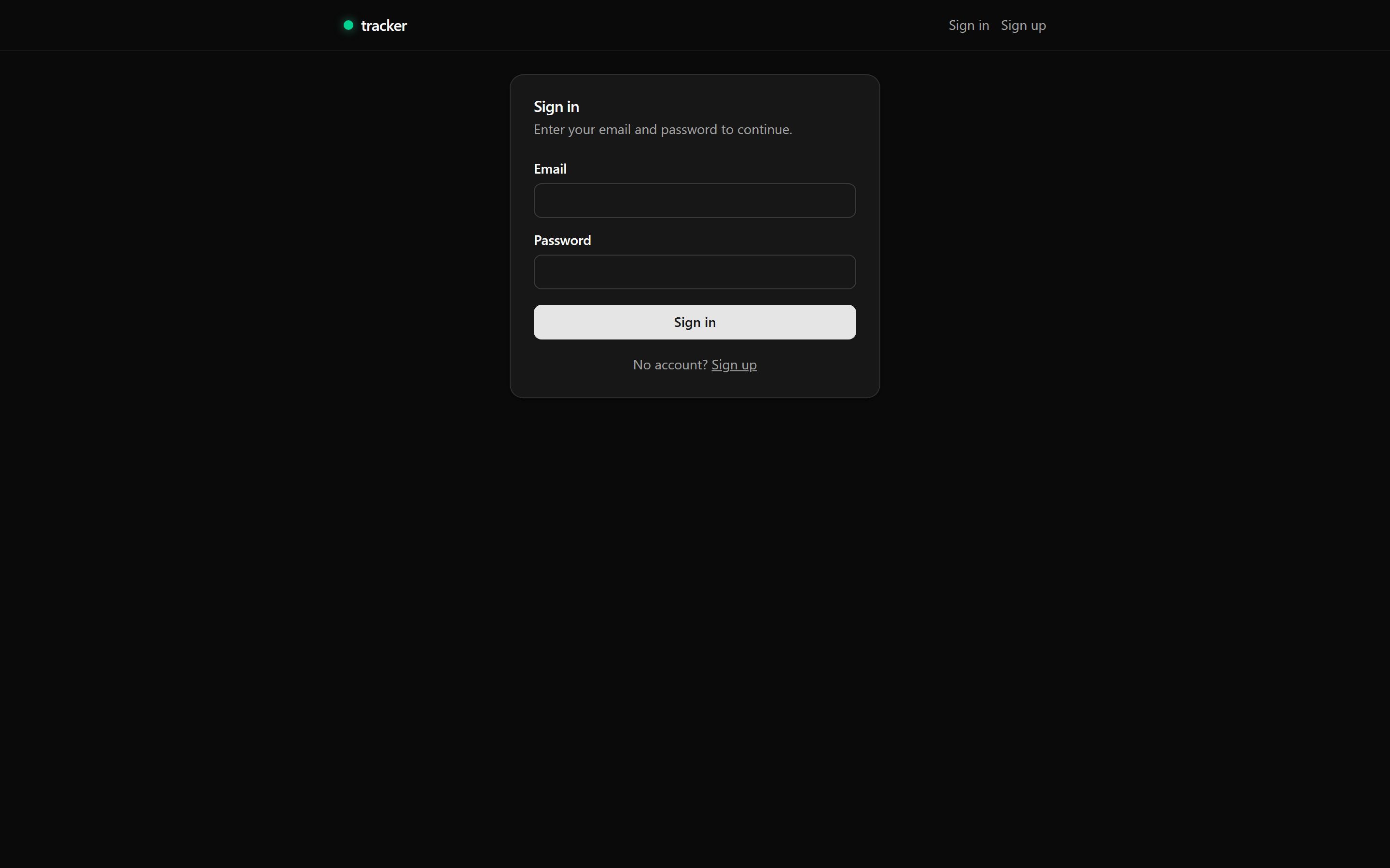 Screenshot of Tracker